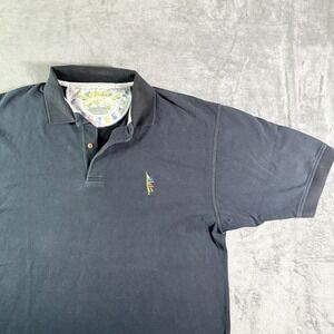 VTG Pusser's Black Cotton Short Sleeve Polo Shirt Mens Size L Sailing Gear